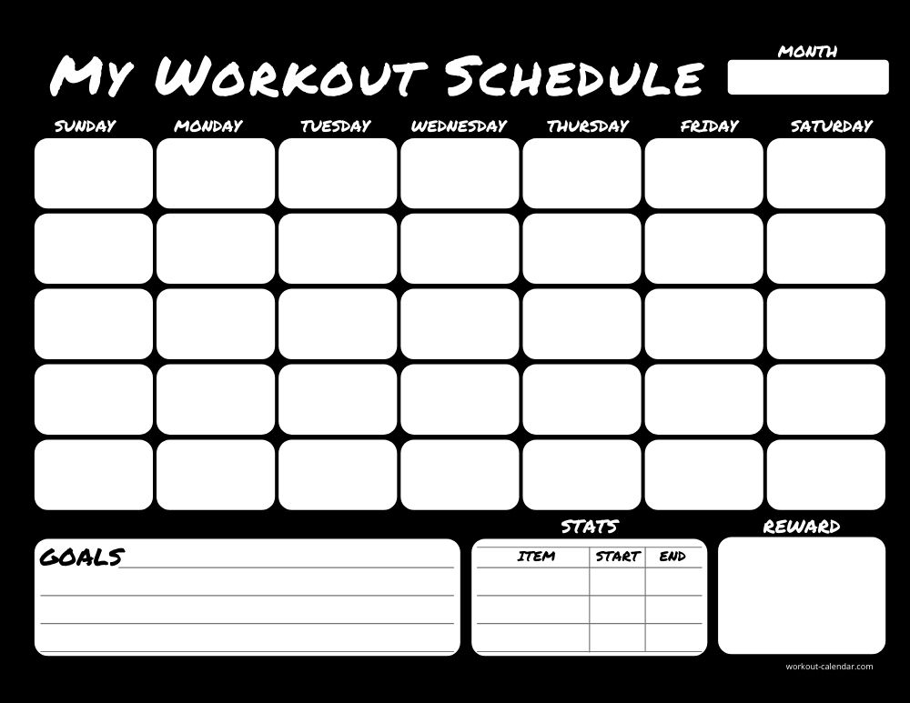 My Workout Schedule Printable EOUA Blog