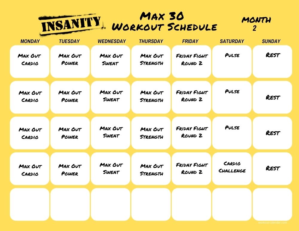 Insanity Max Workout Plan Pdf Blog Dandk