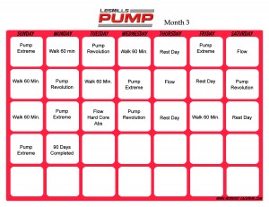 Les Mills Pump Workout Calendar Print