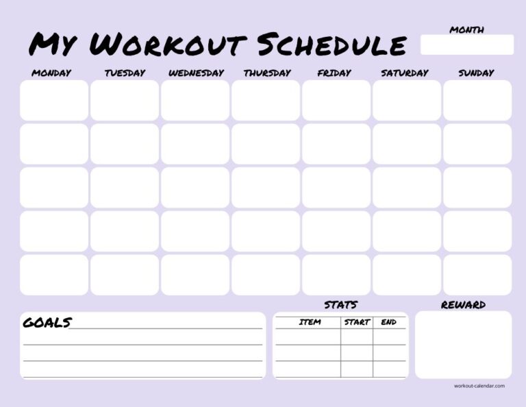 Download & Print Beautiful Workout Calendars To Keep You On Track