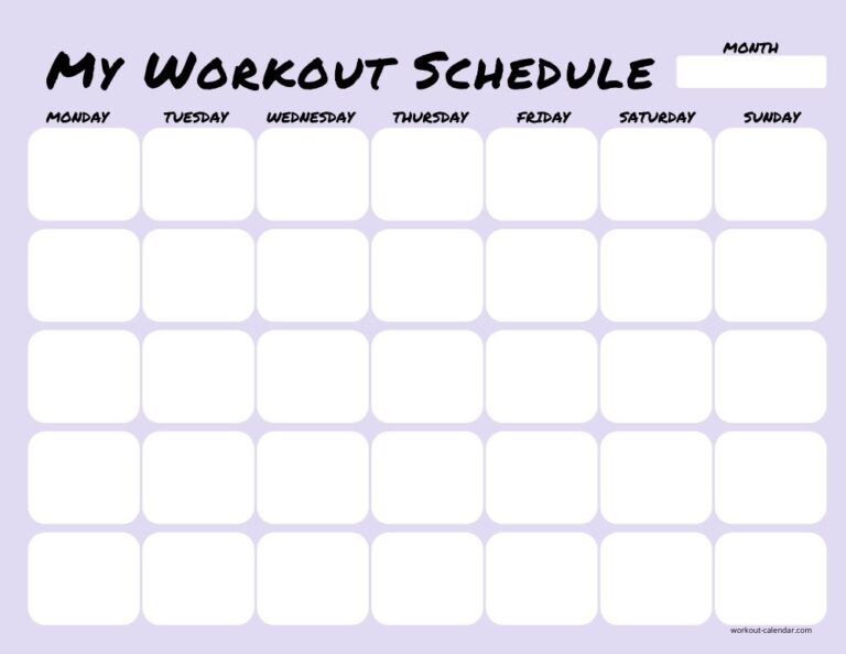 Download & Print Beautiful Workout Calendars To Keep You On Track