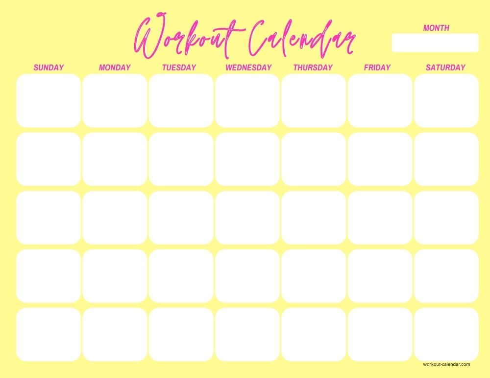 download print beautiful workout calendars to keep you on track