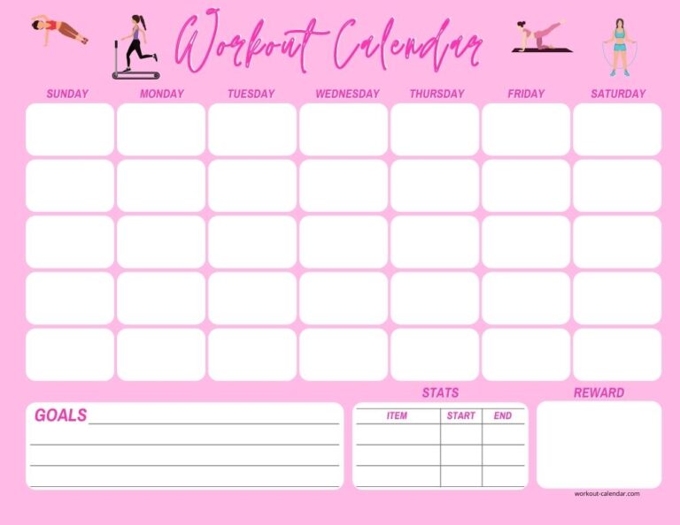 Download & Print Beautiful Workout Calendars To Keep You On Track