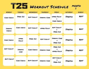 Focus T25 Workout Calendar - Print A Workout Calendar