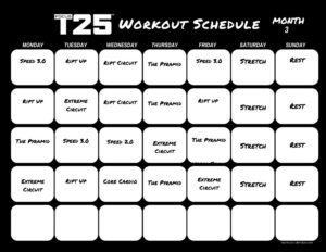 Focus T25 Workout Calendar - Print A Workout Calendar