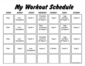 22 Minute Hard Corps Workout Calendar